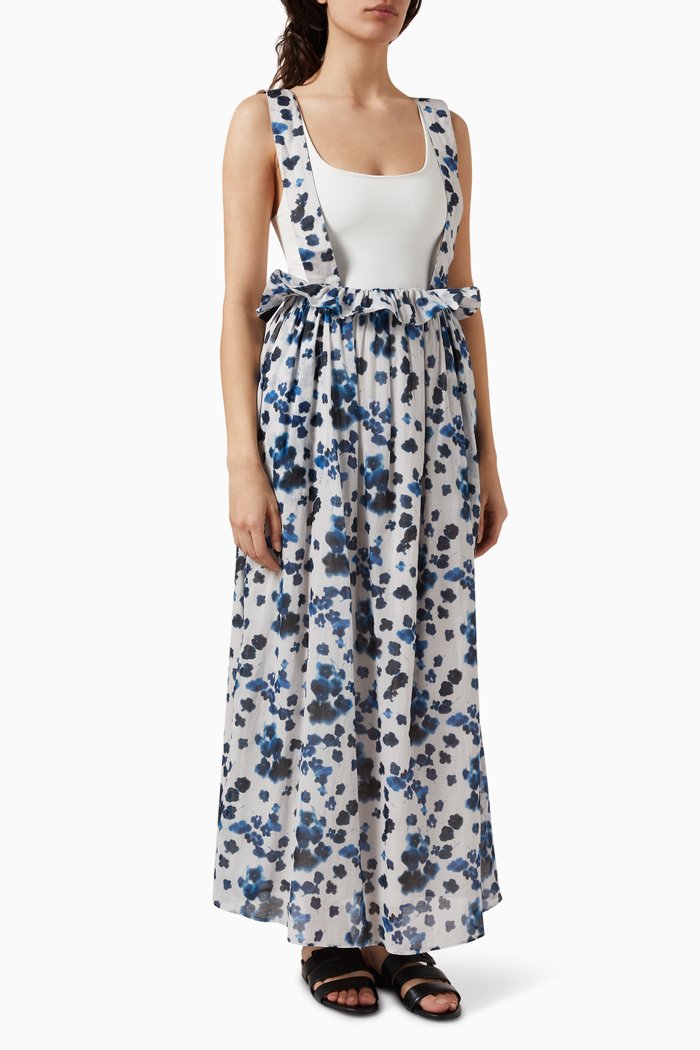 

Printed Maxi Skirt, White