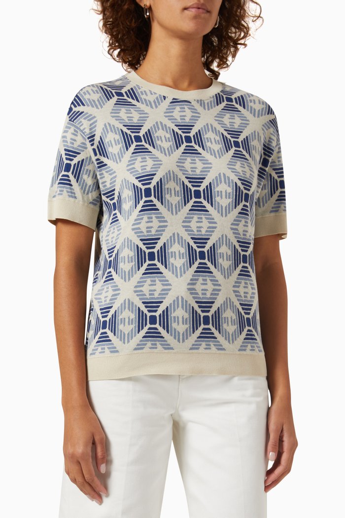 

Eagle Print T-shirt in Cotton, Neutral