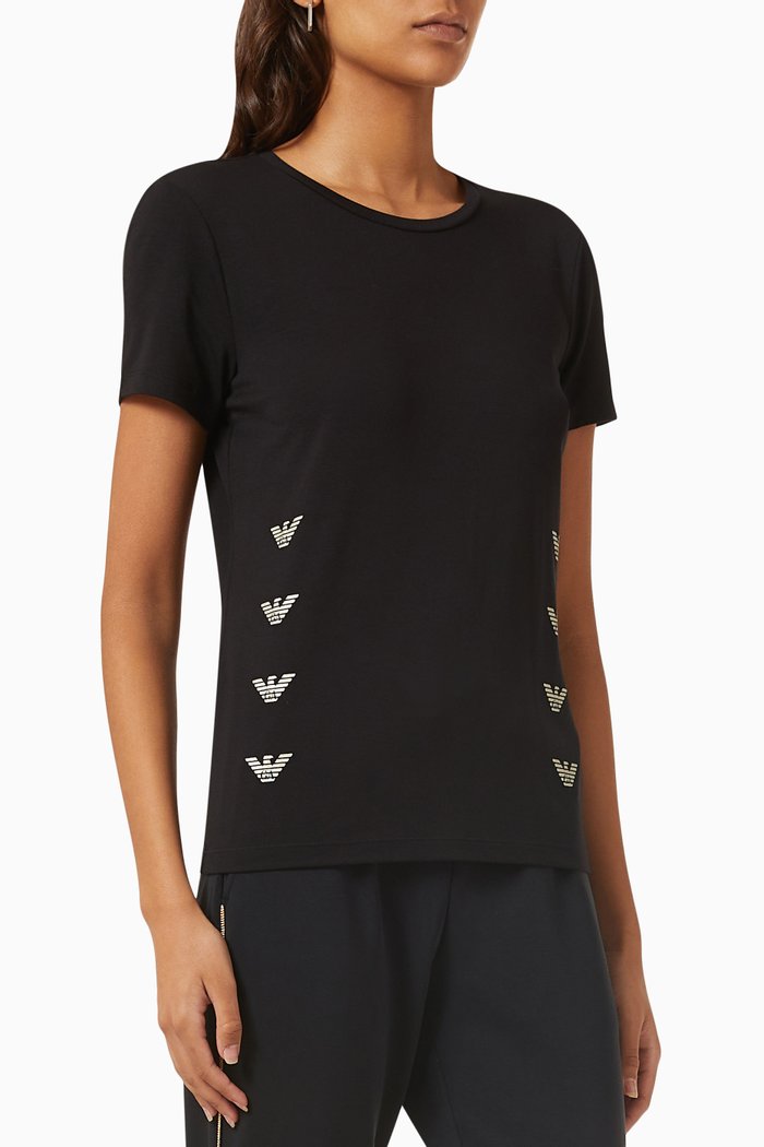

EA7 Logo Series T-shirt in Cotton, Black