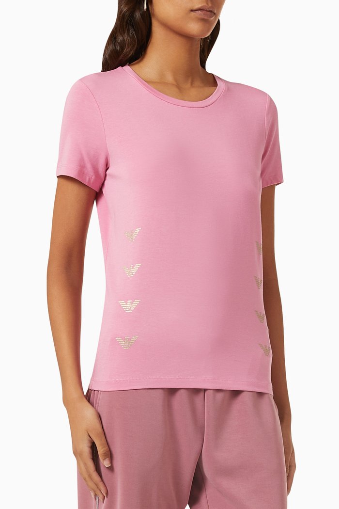 

EA7 Logo Series T-shirt in Cotton, Pink