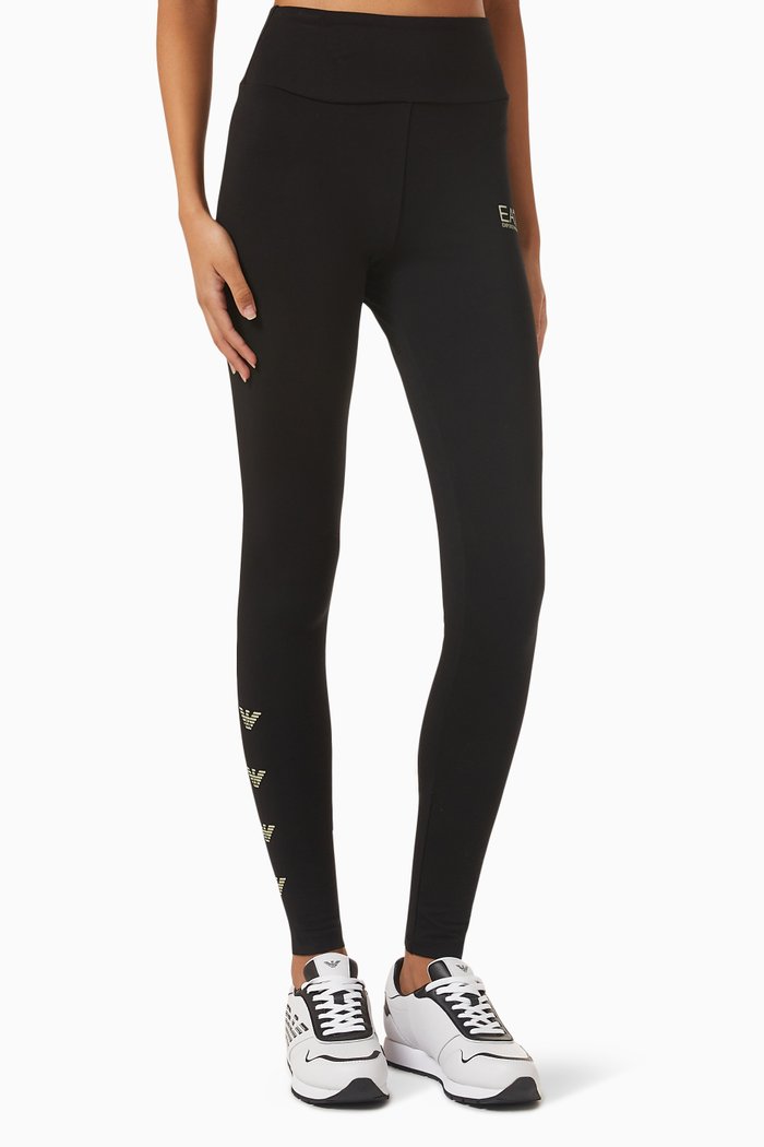 

Logo Leggings in Stretch Jersey, Black