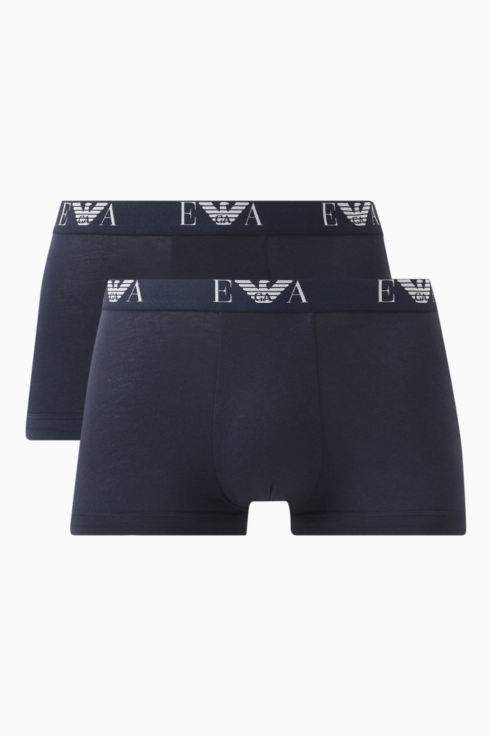 

EA Logo Trunks in Stretch-cotton, Set of 2, Blue