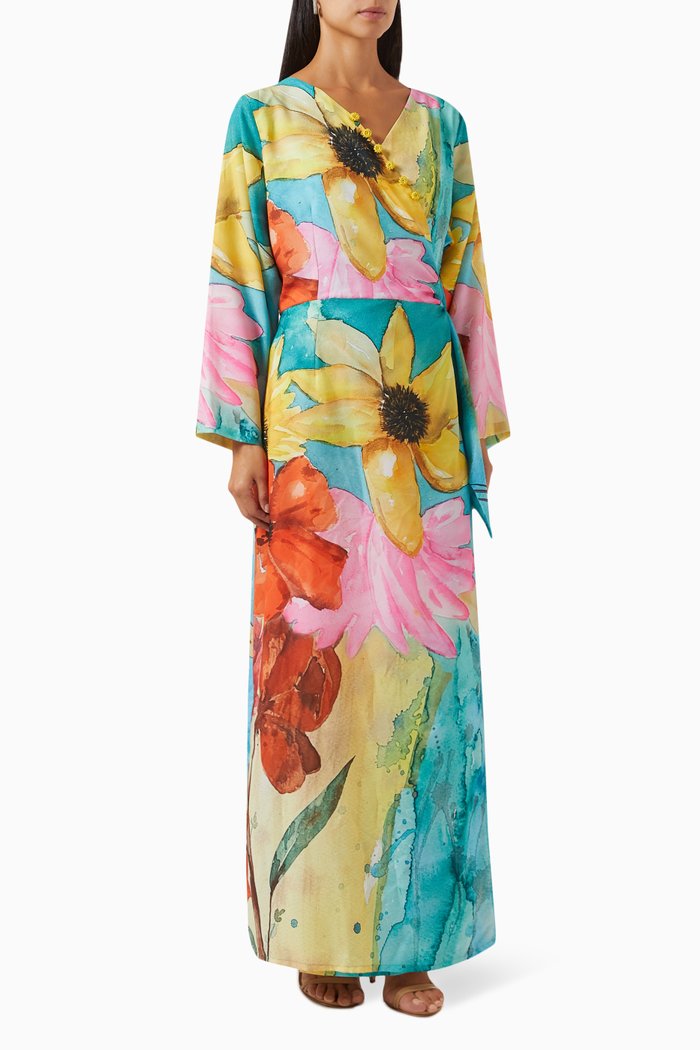 

Jungle Maxi Dress in Georgette, Multicolour
