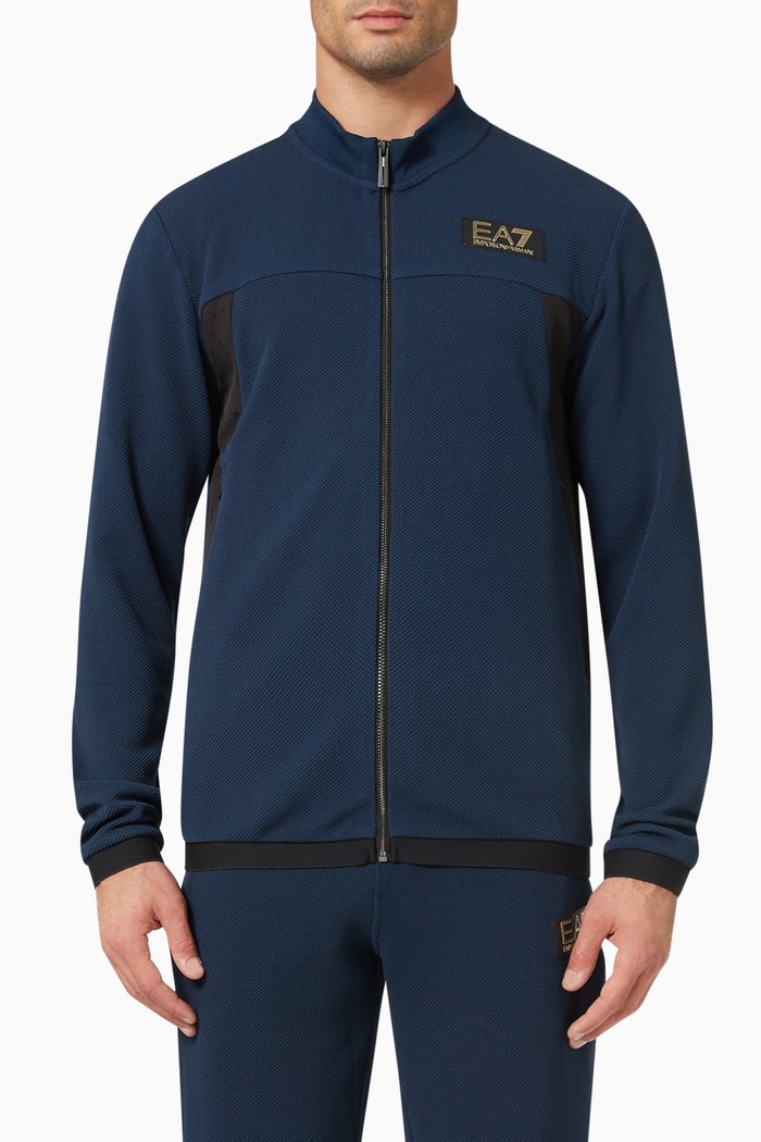 

Zip-up Sweatshirt in Nylon, Blue