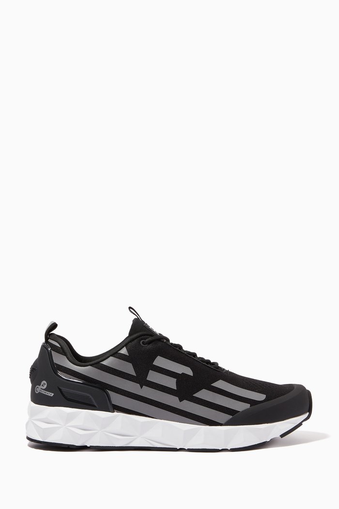 

EA7 C2 Kombat Sneakers in Mesh, Black