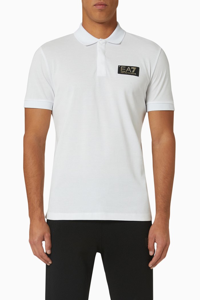 

EA7 Polo Shirt in Cotton Jersey, White