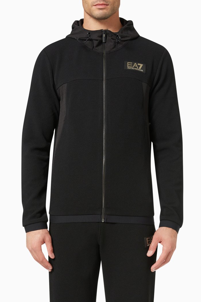 

Hoodie in Nylon Blend, Black