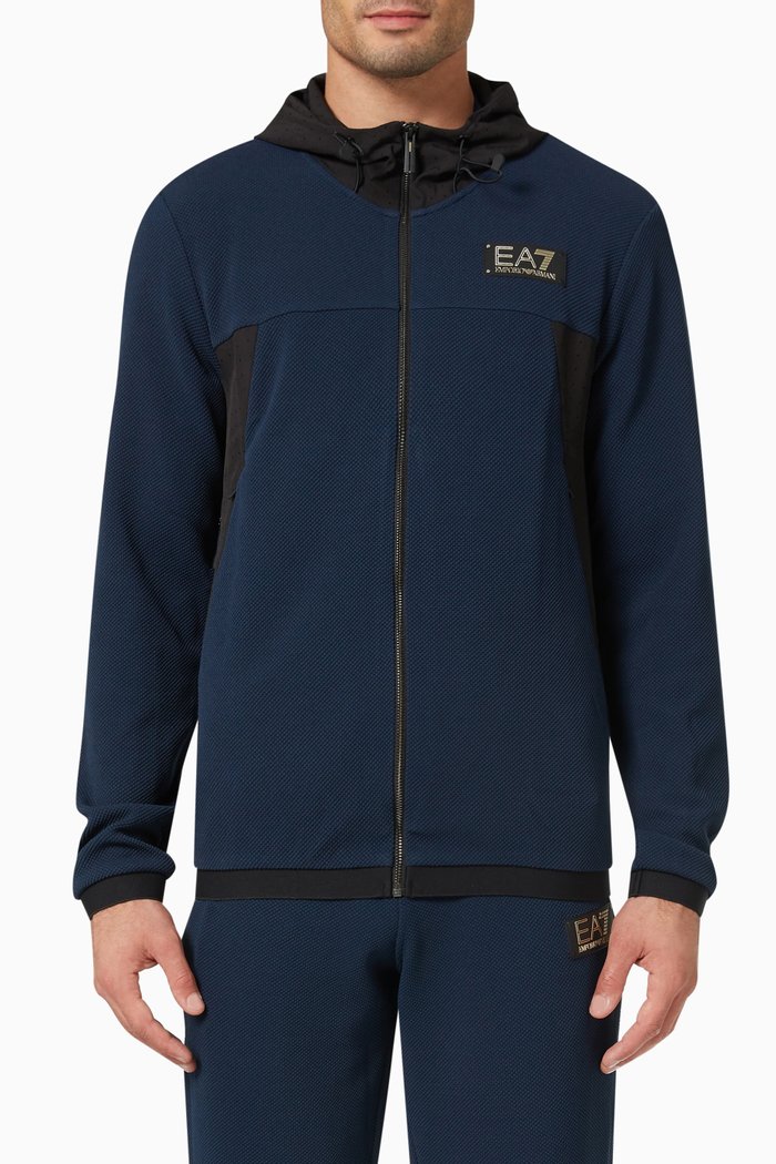 

EA7 Hoodie in Nylon Blend, Blue