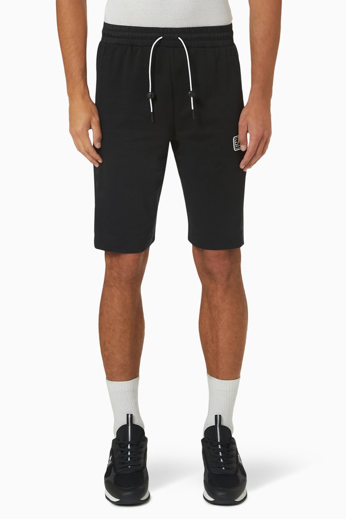 

EA7 Mini Logo Shorts in Fleece, Black