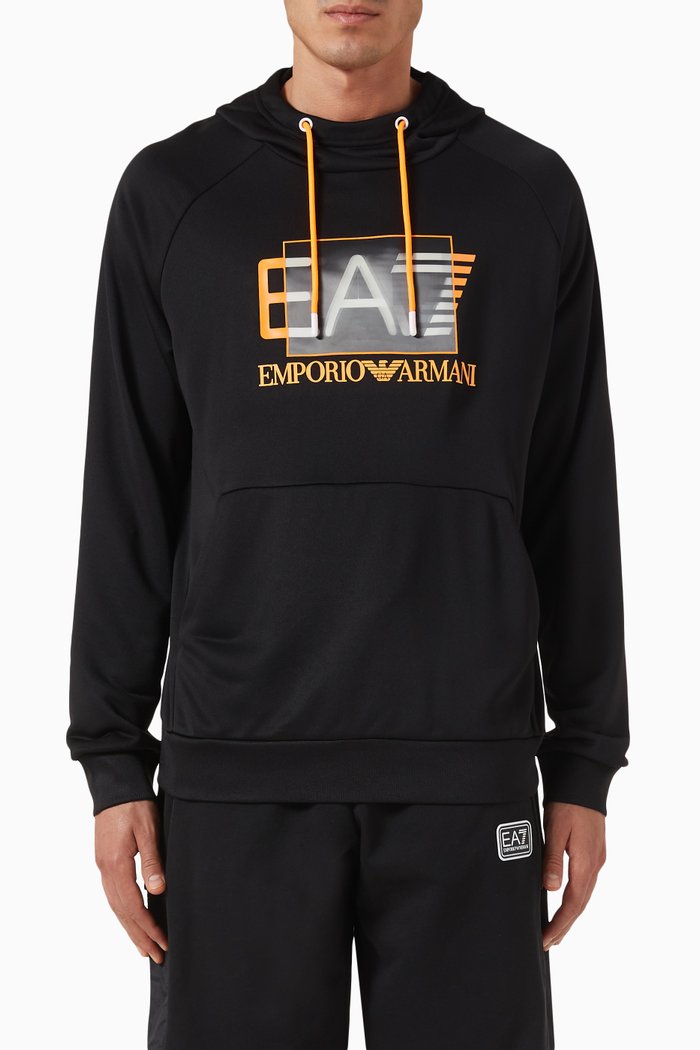 

Logo Hoodie in Cotton Jersey, Black