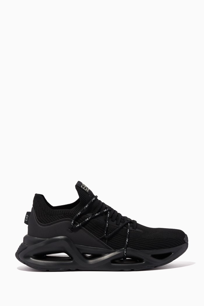 

EA7 Sneakers in Recycled Knit Mesh, Black