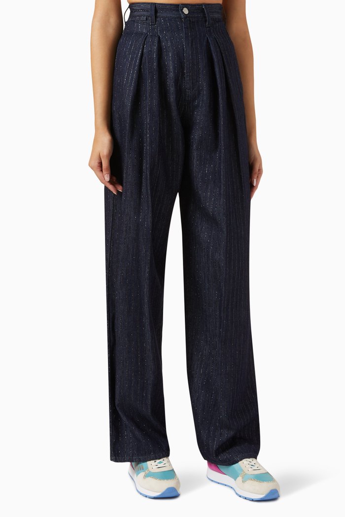

Glitter Baggy Jeans in Denim, Blue