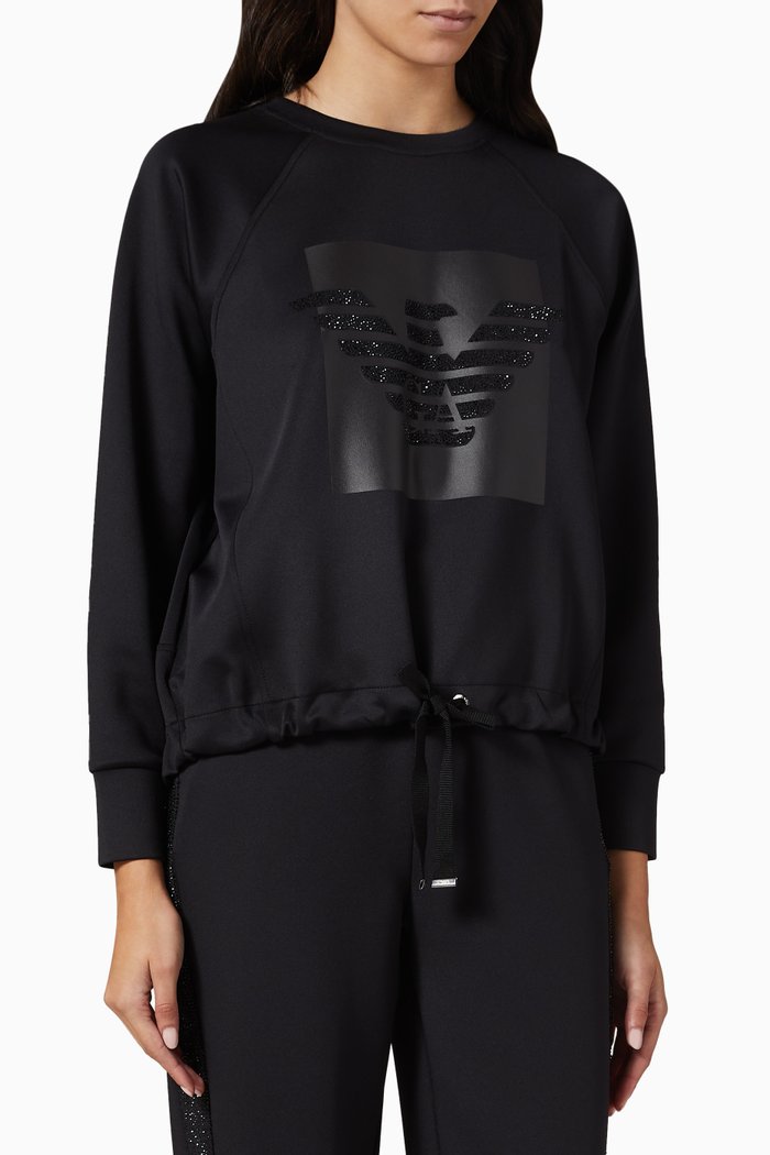 

Eagle Logo Sweatshirt in Jersey, Black