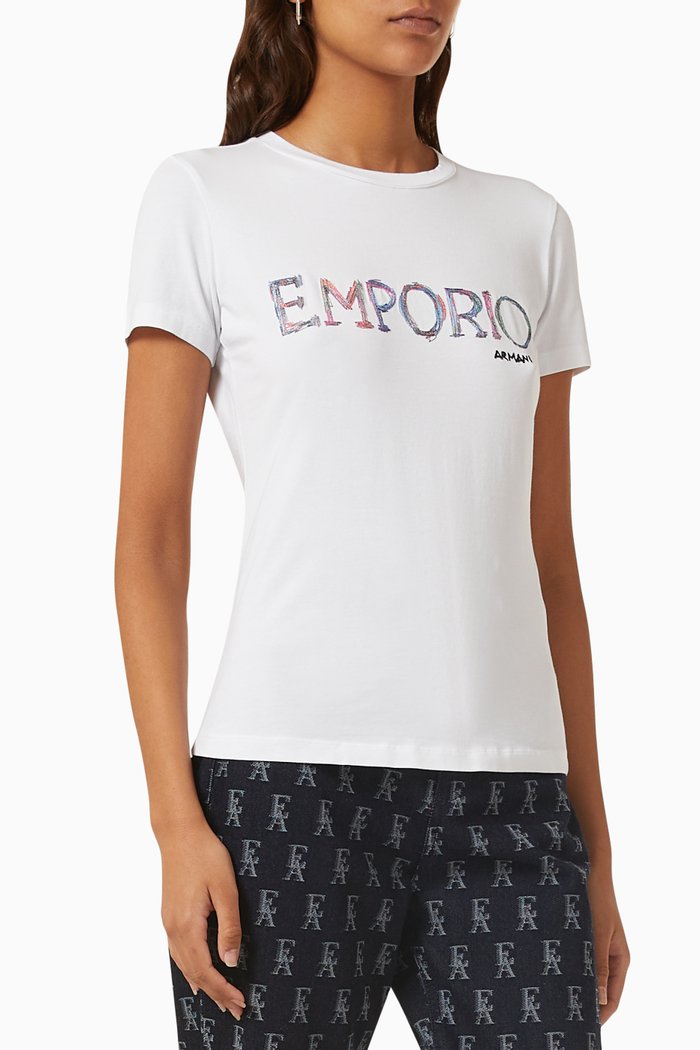 

Logo-embroidered T-shirt in Cotton, White