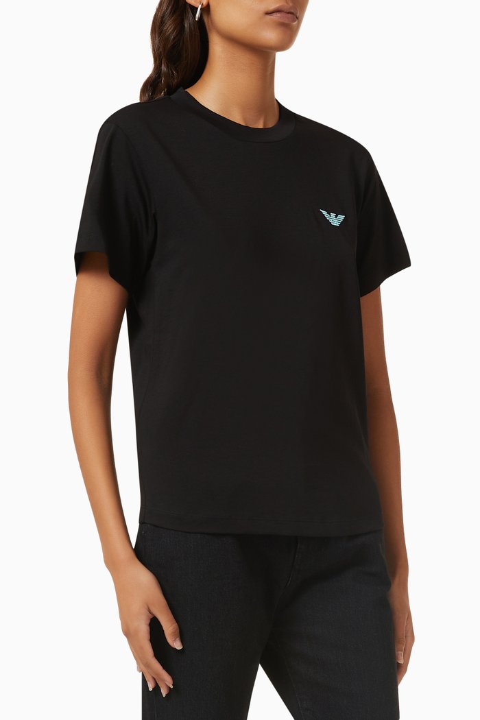 

EA Logo Graphic-print T-shirt in Cotton, Black