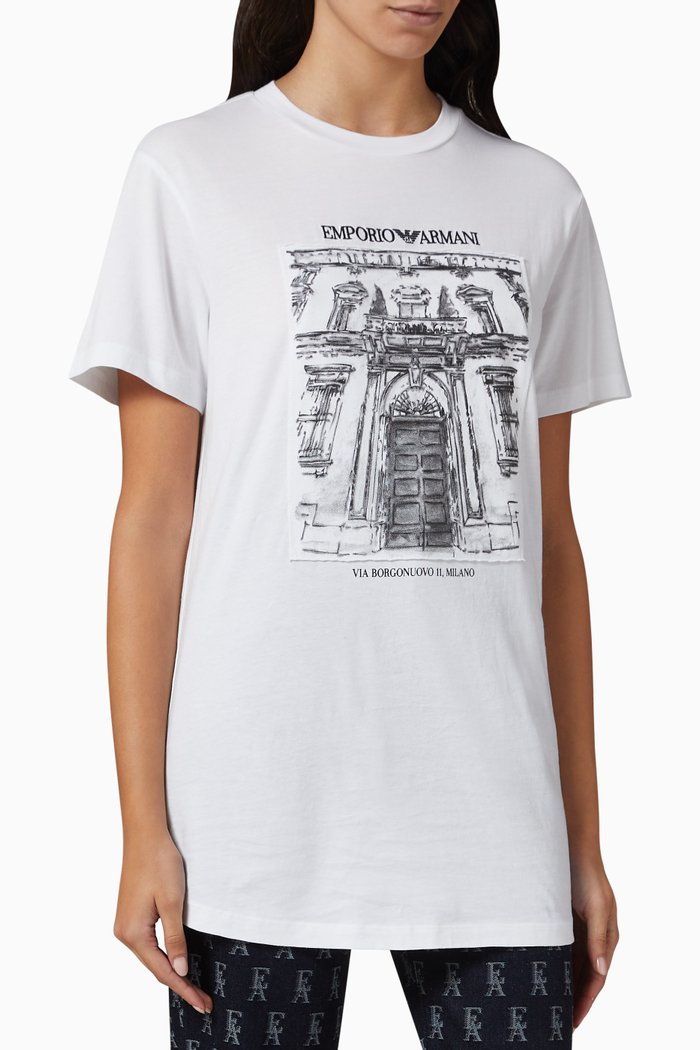 

Logo Print T-shirt in Jersey, White