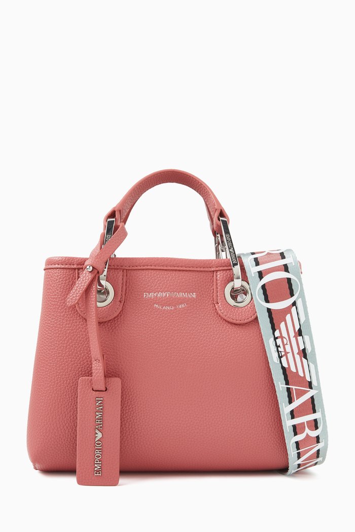 

XS My EA Tote Bag in Faux Leather, Pink