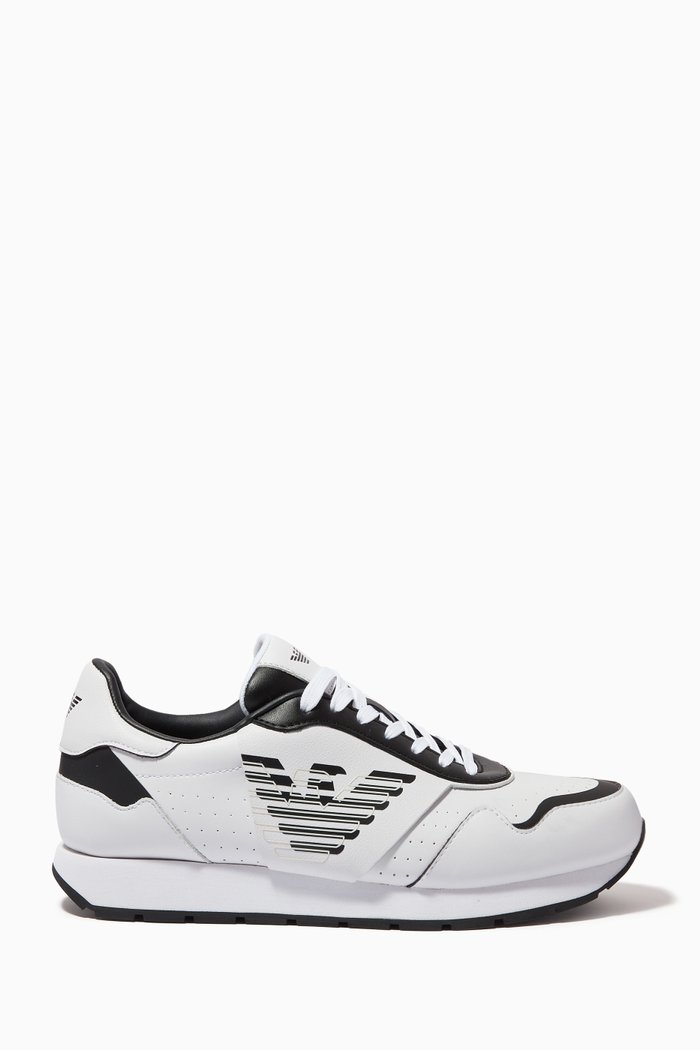 

Eagle Logo Low-top Sneakers in Leather, White
