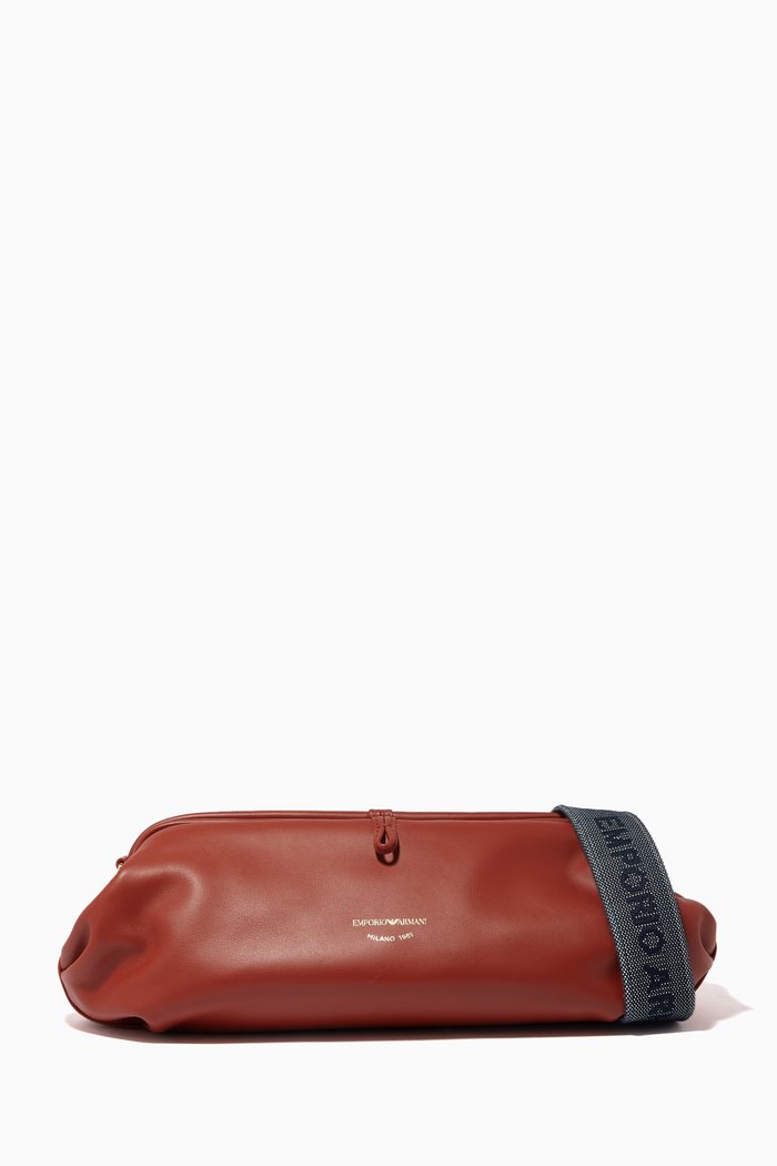 

Crossbody Bag in Calf Leather, Brown