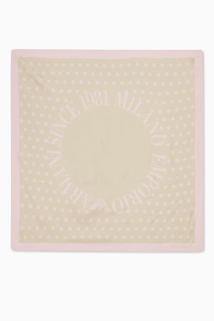 

Circular Logo Scarf in Silk, Pink
