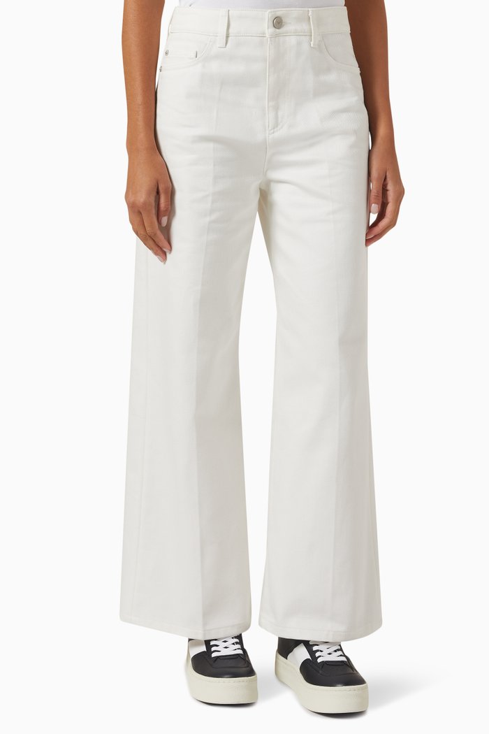 

Flared Jeans in Organic Cotton-denim, White