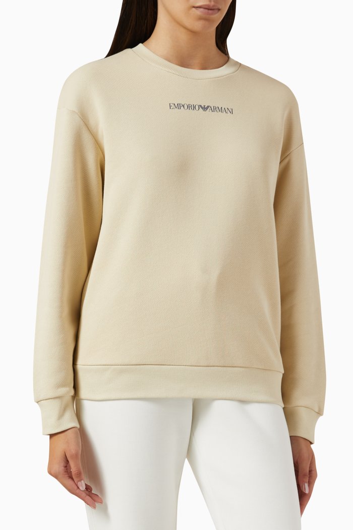 

Geometric-print Logo Sweatshirt in Cotton, Neutral
