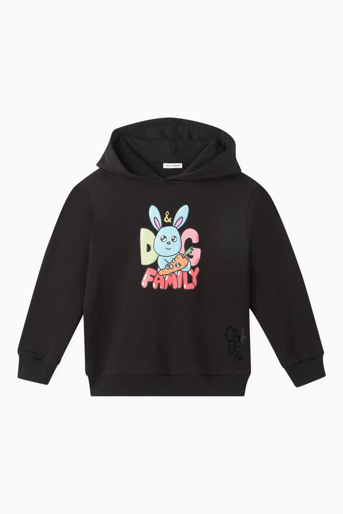

Bunny Hoodie in Cotton, Black