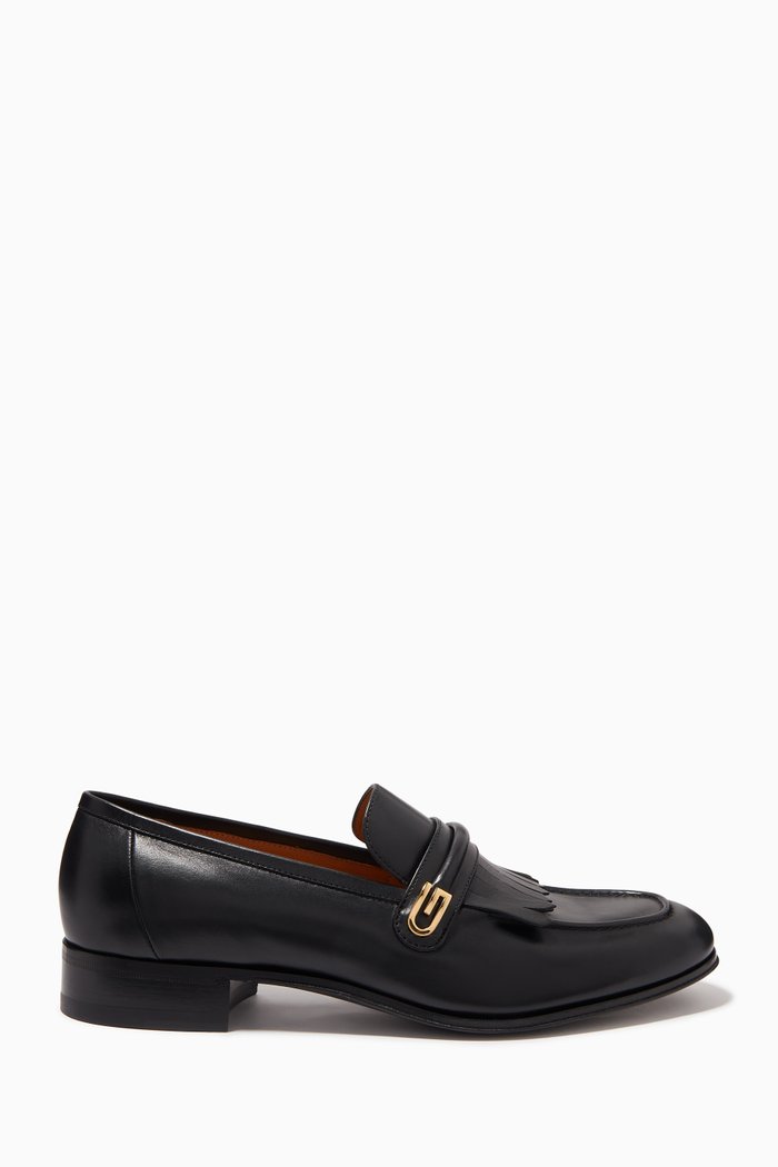 

Mirrored G Loafers in Leather, Black