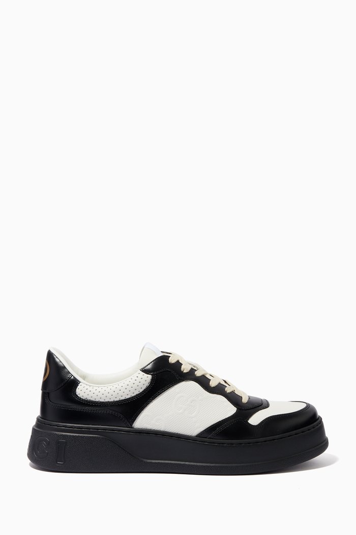 

GG Embossed Sneakers in Leather, Black