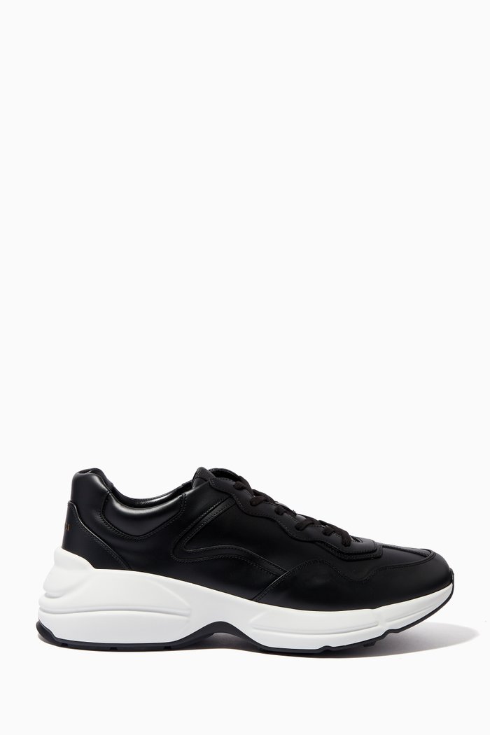 

Rhyton Chunky Sneakers in Leather, Black