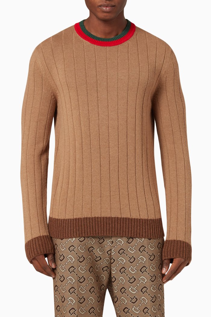 

Web Sweater in Camel-hair Knit, Brown