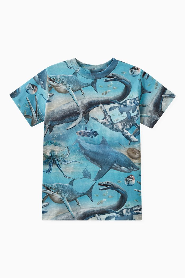 

Sea Animal-print T-shirt in Organic Cotton, Blue