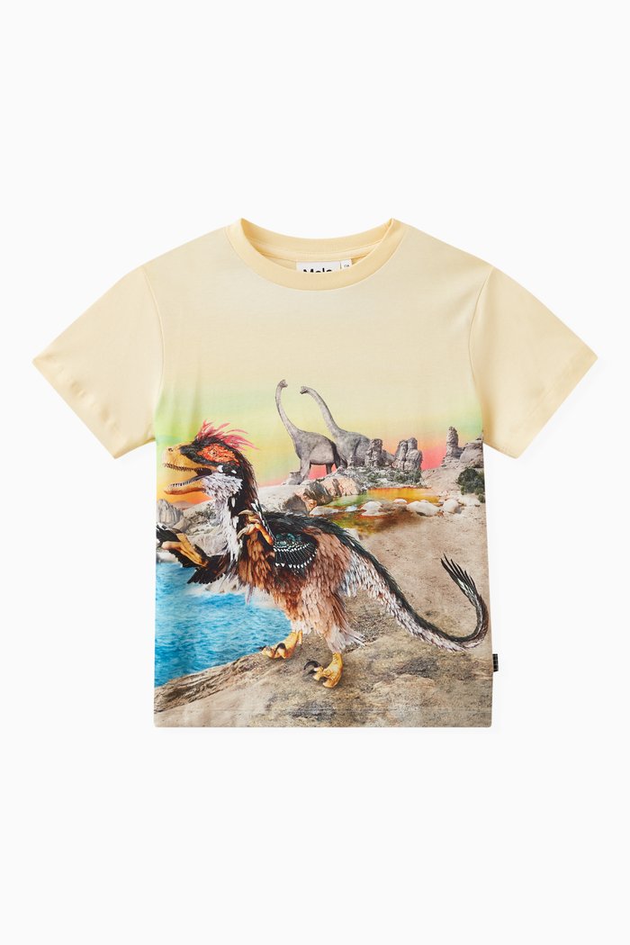 Rame Sky Dino T-shirt in Organic Cotton, Yellow