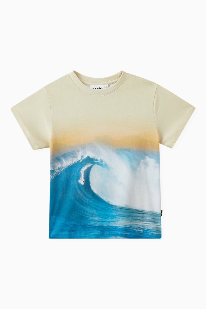 

Surf Wave Printed T-shirt in Organic Cotton, Multicolour