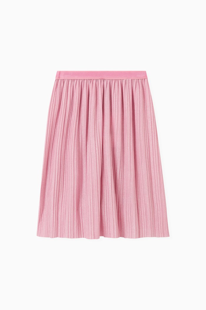 Pleated Skirt in Rayon-blend, Pink