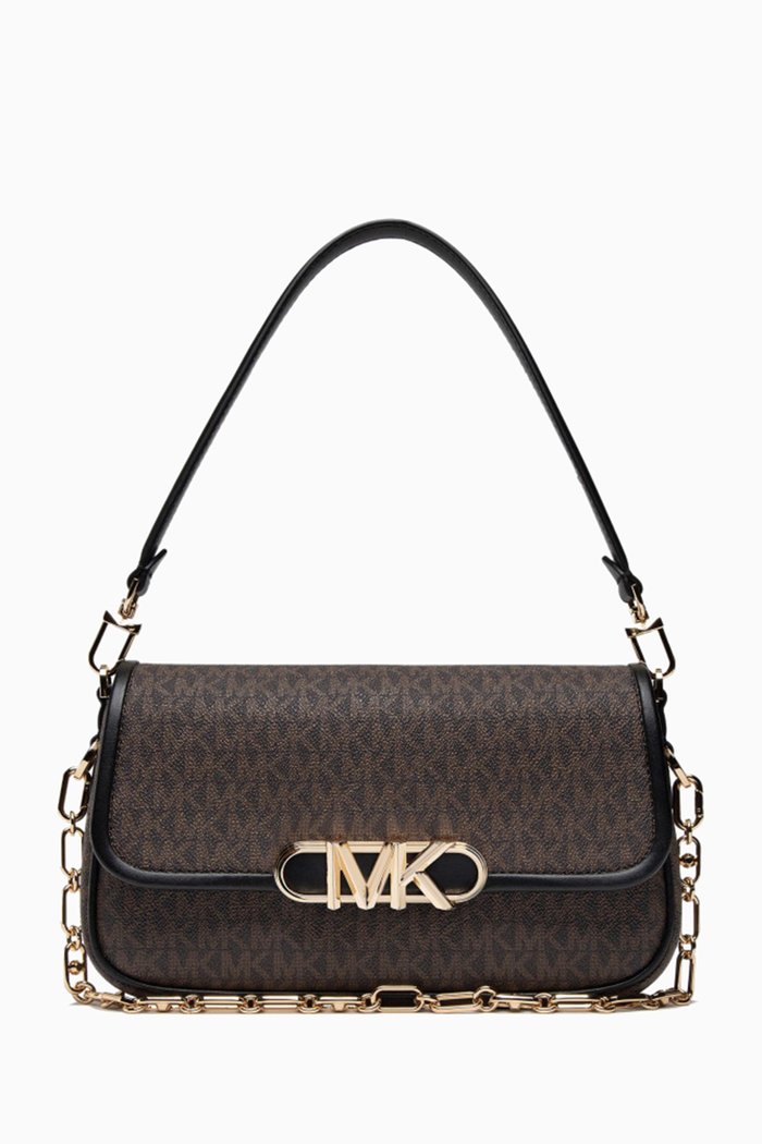 

Medium Parker Convertible Pouchette in Signature Monogram Canvas, Black