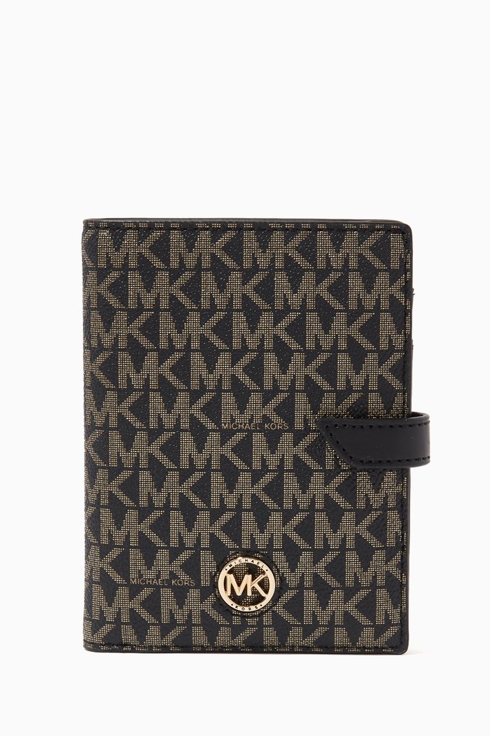 

Medium Heritage Passport Wallet in Signature Monogram Jacquard, Multicolour