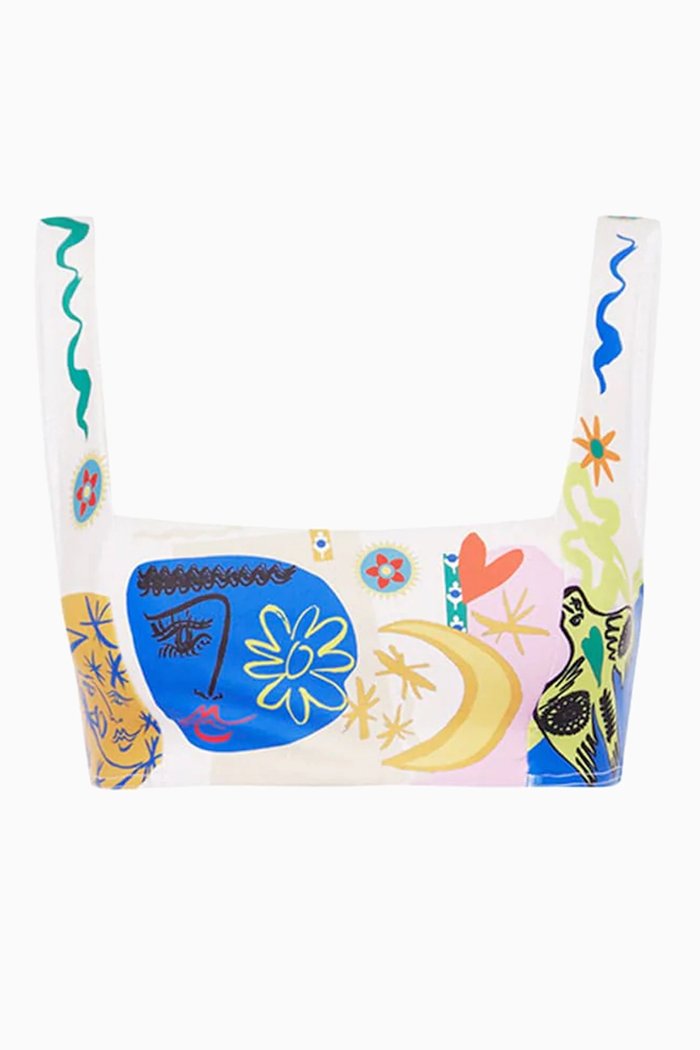 

Soleil Square-neck Bikini Top, Multicolour