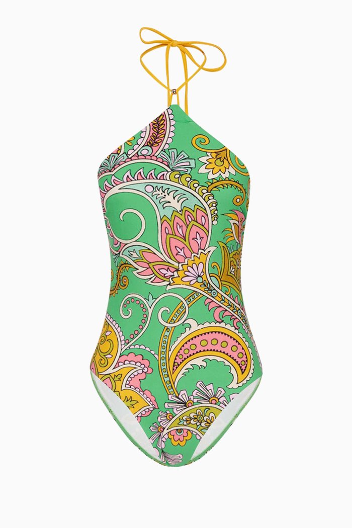 

Marion Tie-neck One-piece Swimsuit, Green