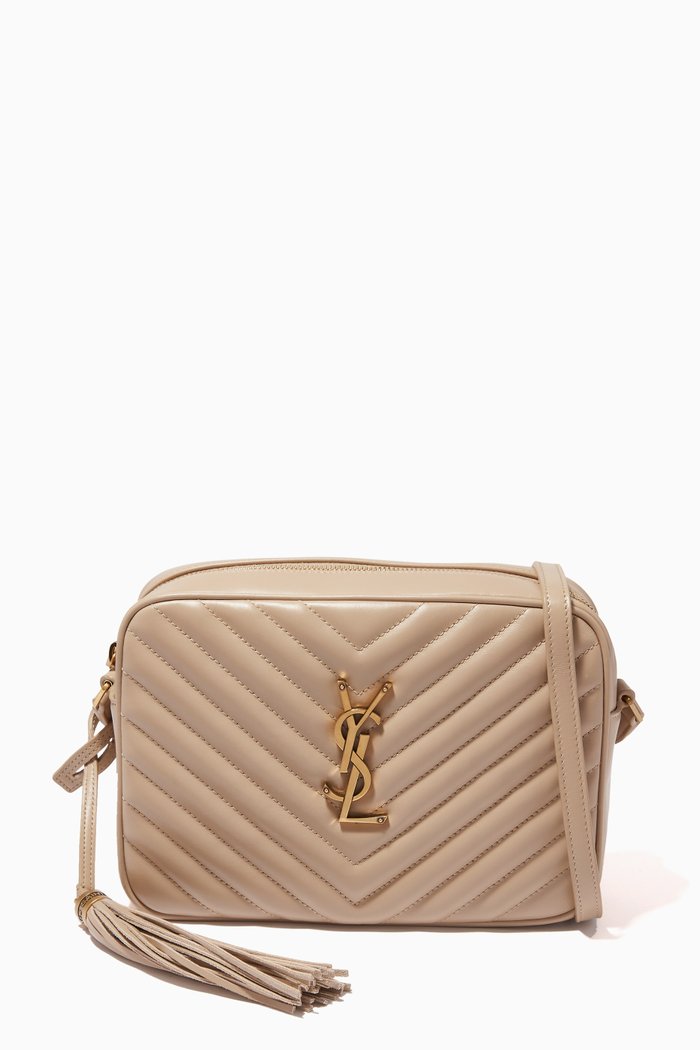 

Lou Quilted Camera Bag in Leather, Neutral
