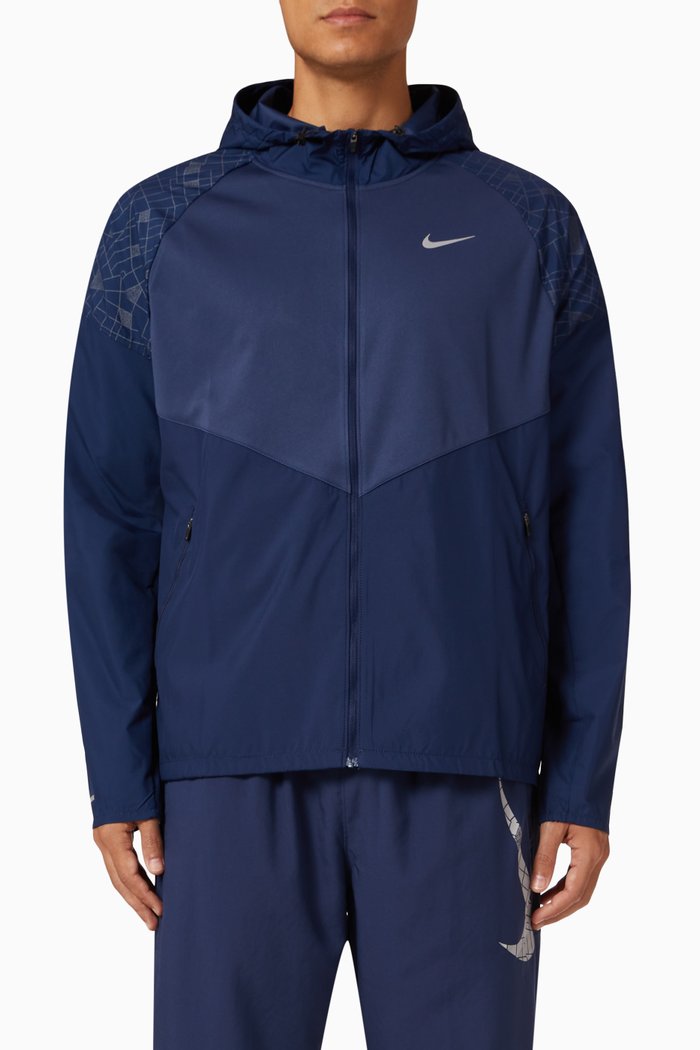 

Hooded Jacket in Nylon, Blue