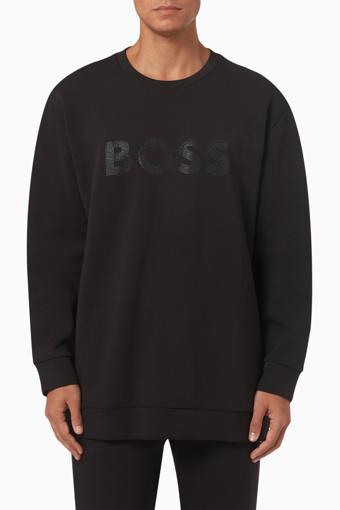 

Salbo Diamond Embellished Sweatshirt in Cotton-blend, Black