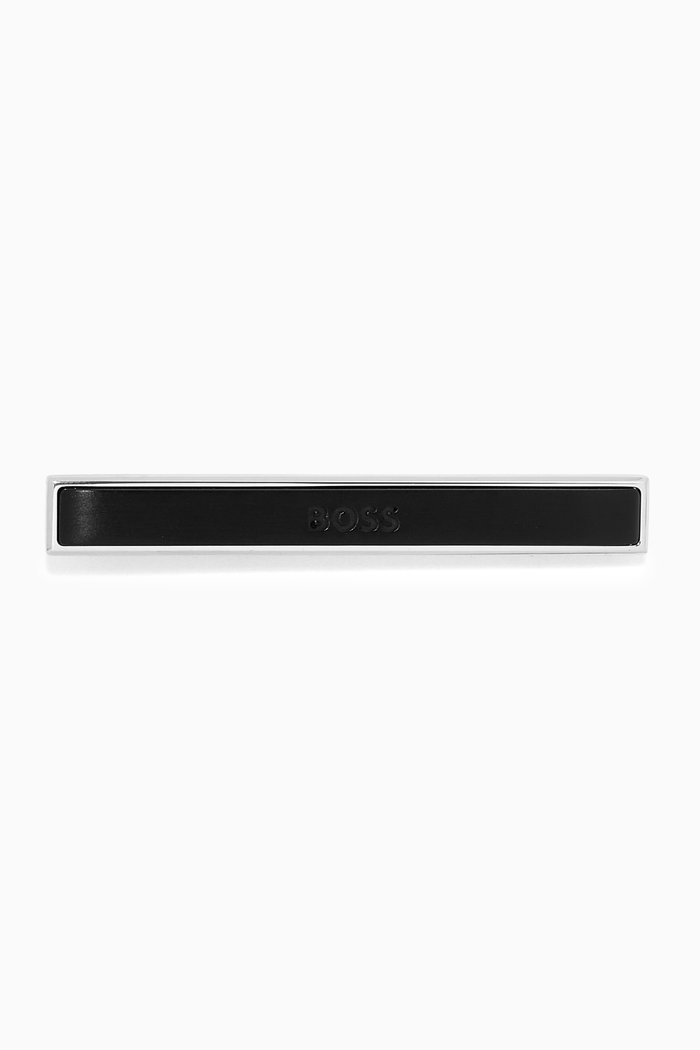 Taron Tie Clip in Brass, Black