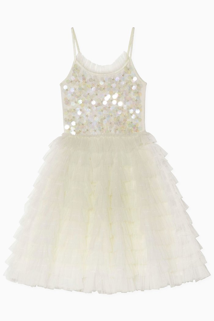 

Shine Bright Tutu Dress in Cotton and Nylon, White