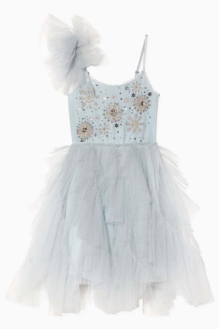 

Lumi Tutu Dress in Cotton and Nylon, Blue