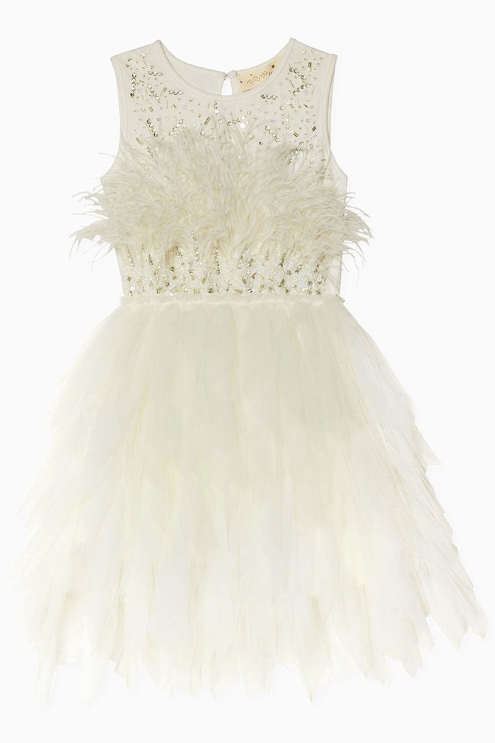 Snow Princess Tutu Dress in Cotton and Nylon, White