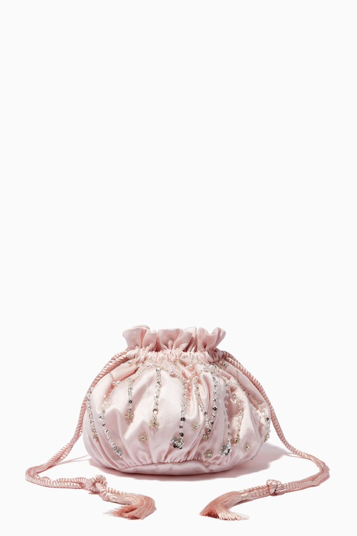 

Fantasia Crossbody Bag in Satin, Pink