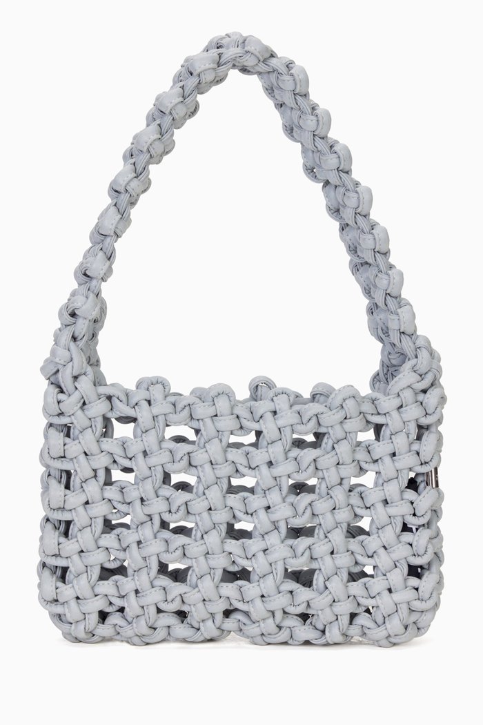 

Knot Shoulder Bag in Reflective Cording, Grey