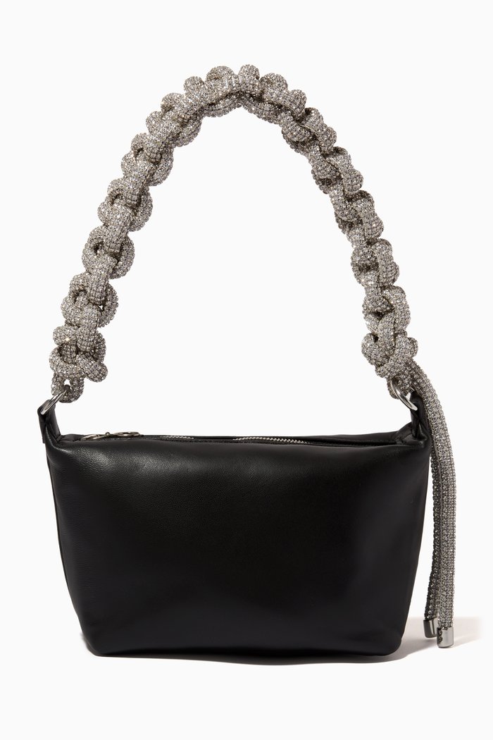

Cobra Pouch Bag in Smooth Leather, Black