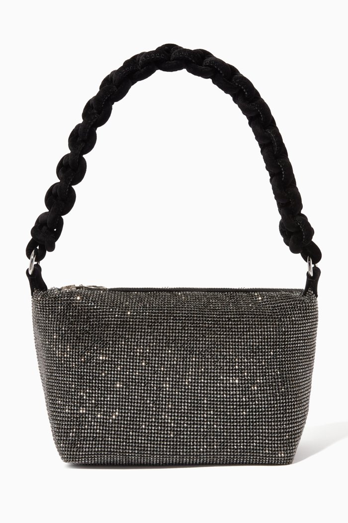 

Cobra Pouch Bag in Crystal Mesh, Black